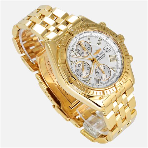 breitling gold watches|solid gold breitling watch.